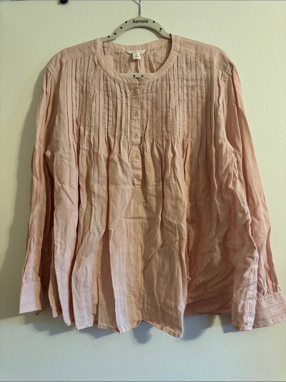 Caslon Soft Blush Button-Front Blouse